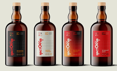Брендинг бара «Настойка» — линейка бутылок